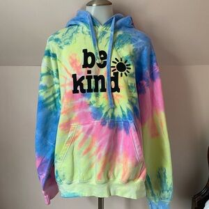 Blue and Yellow Tie-Dye Hoodie